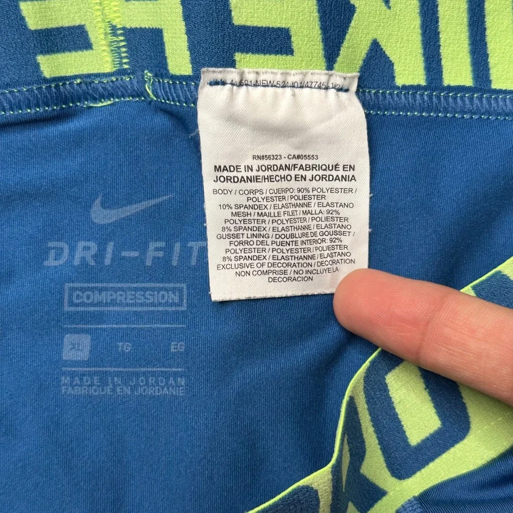 Nike Pro Dri-FIT Compression Leggings Mens XL Blue Red 828561-457 811619-687
